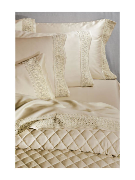 Down Town Home Sheet Sets Queen 245x290cm. Ecru...