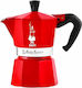 Bialetti Кафеварка Moka Express 3 Мокро кафе Червен