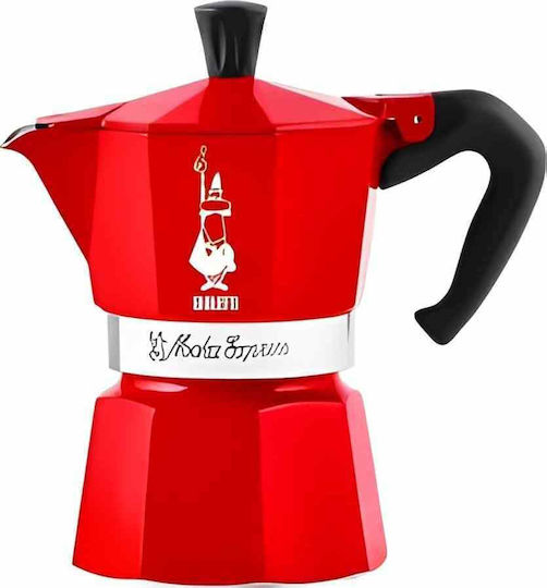 Bialetti Кафеварка Moka Express 3 Мокро кафе Червен