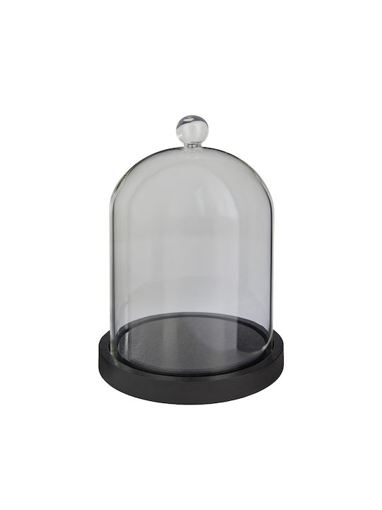 Dome Βάση Γυάλινη Καμπάνα Μαύρο Διάμετρος 15cm X Ύψος 20cm