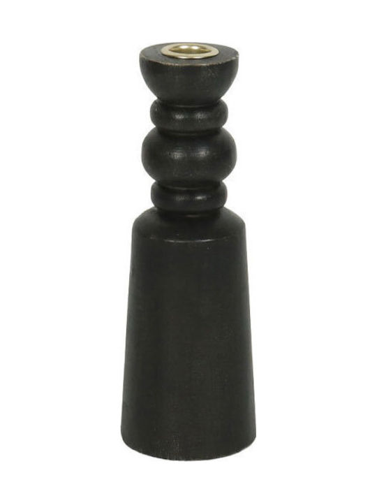 InTheBox NUVIRA Wooden Candle Holder In Black Colour 7.5x7.5x22cm