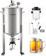 Conical Fermenter Vevor Stainless Steel Fermentation Tank Home Brewing 16 Gallons 60 Liters Brewing Bucket Fermenter Conical Bottom 3 Wheels Cap Handle Thermometer Wine Beer Fermentation