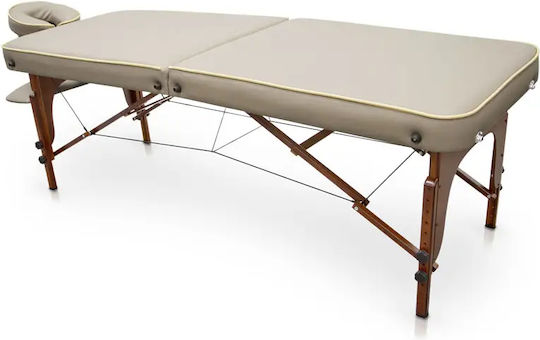 iCosmetics Physiotherapy Bed Portable Beige Wooden 185x70cm