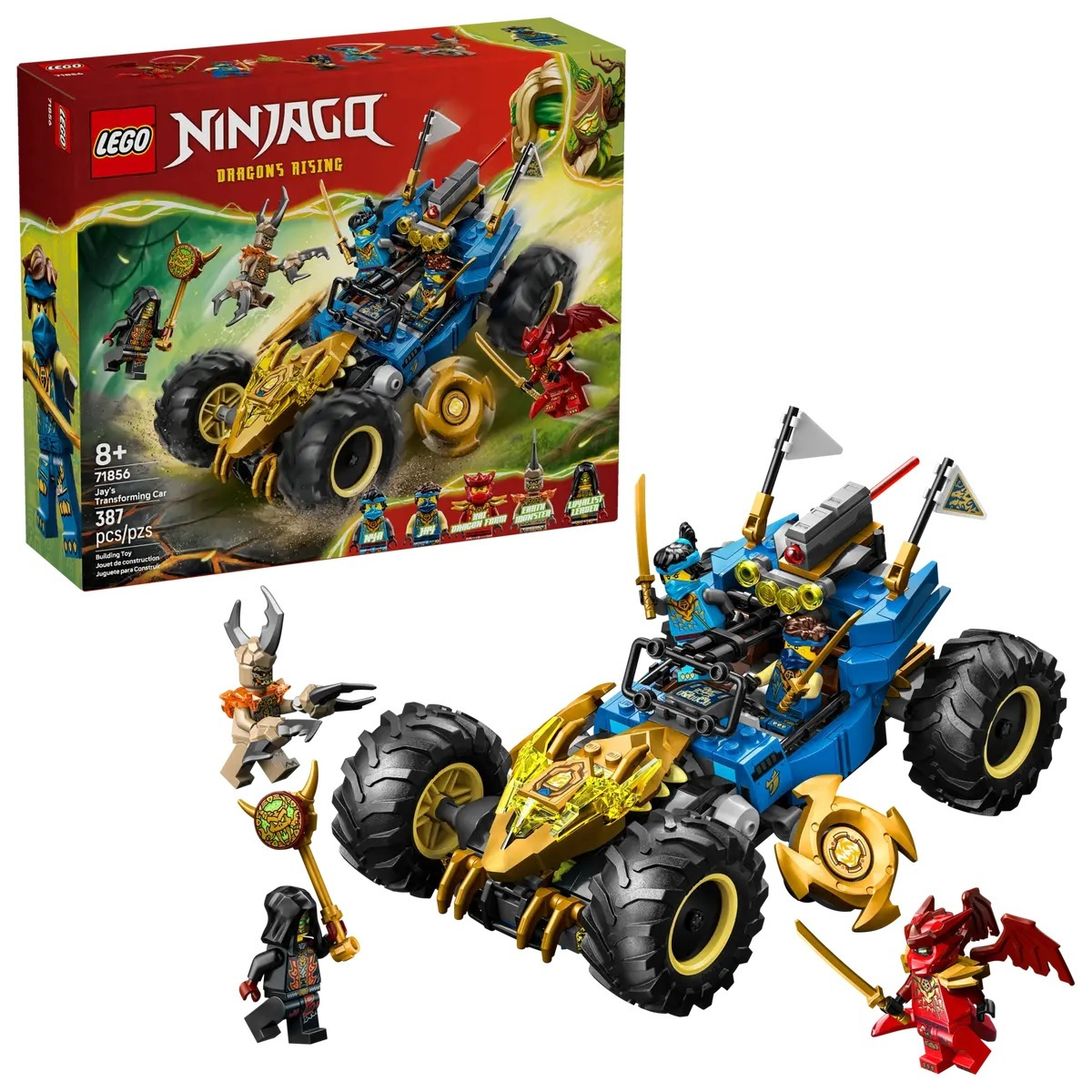 LEGO Ninjago Jay's Transforming Car για 8+ Ετών 387τμχ