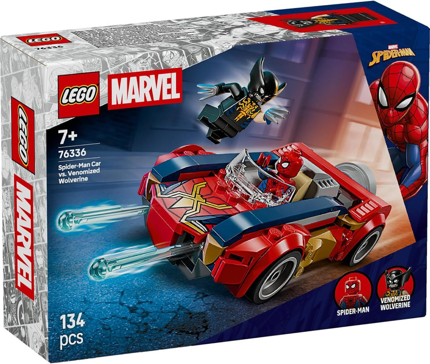 LEGO Marvel Spider-Man Car vs. Venomized Wolverine για 7+ Ετών 134τμχ