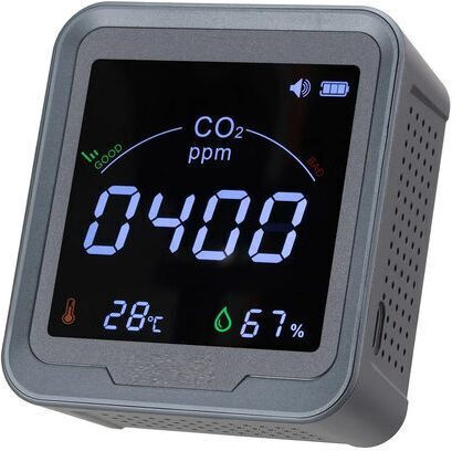 Dual Carbon Dioxide Sensor 4.57 M Cable 2000 Mah Battery Relative Humidity Display 0% 95% Rh Temperature Display 10 + 50 °c