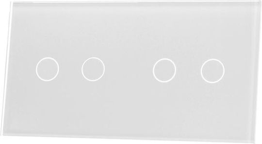 Panou Din Sticlă Alb Livolo 2+2 Livolo 7022-61