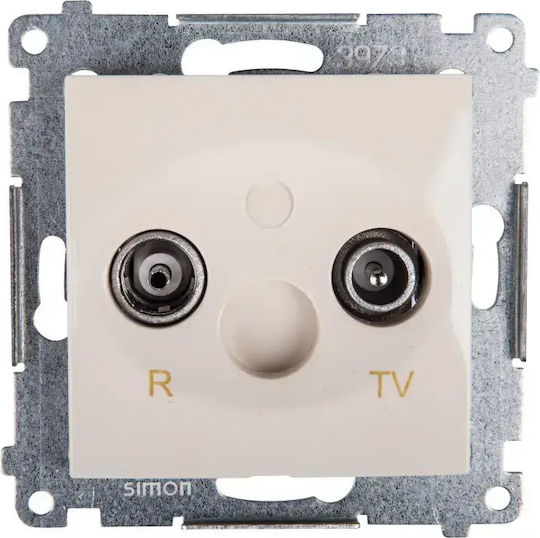Kontakt-Simon R-TV Durchmesser Antennensteckdose 10dB Creme Dap10.01/41