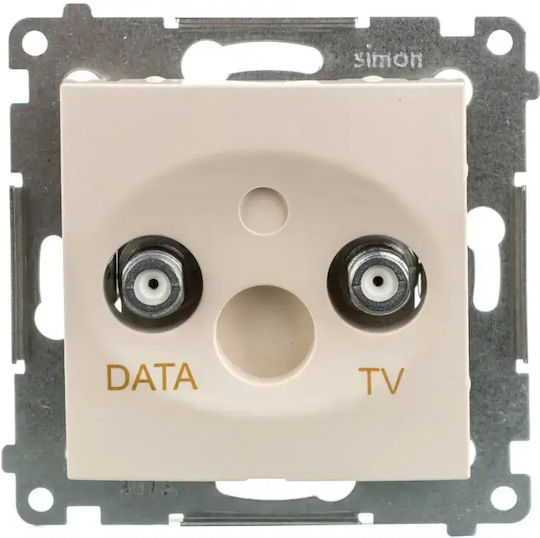 Simon 54 Socket TV-Data Type F 5-1000 MHz Cream Dad1.01/41