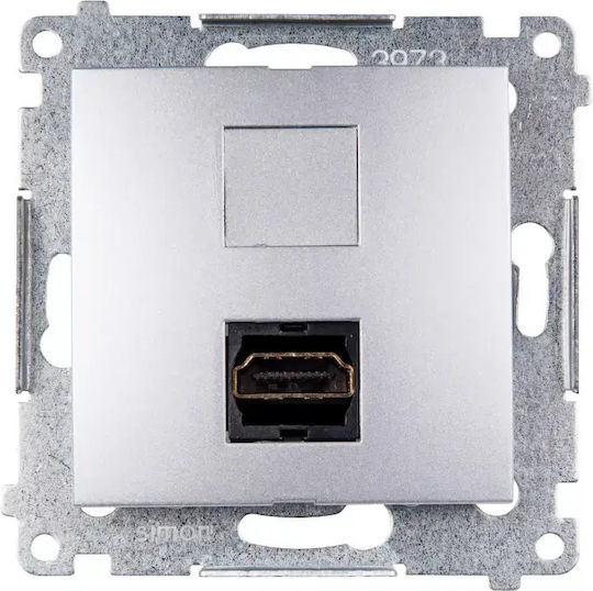 Kontakt-Simon HDMI Socket Simon 54 Silver Matt Dghdmi.01/43