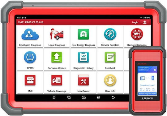 Tester Auto Profesional Launch X431 Pro 5 Smart Link Ecran 10.1 Inch Android 10.0 4gb Ram + 64gb Stocare Codare Ecu Control Bidirecțional Diagnoză Multimarcă 39+ Funcții Speciale Adas Canfd Doip Baterie 7000 Mah