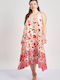 Rochie Maxi De Vară Din Satin Cu Imprimeu Floral