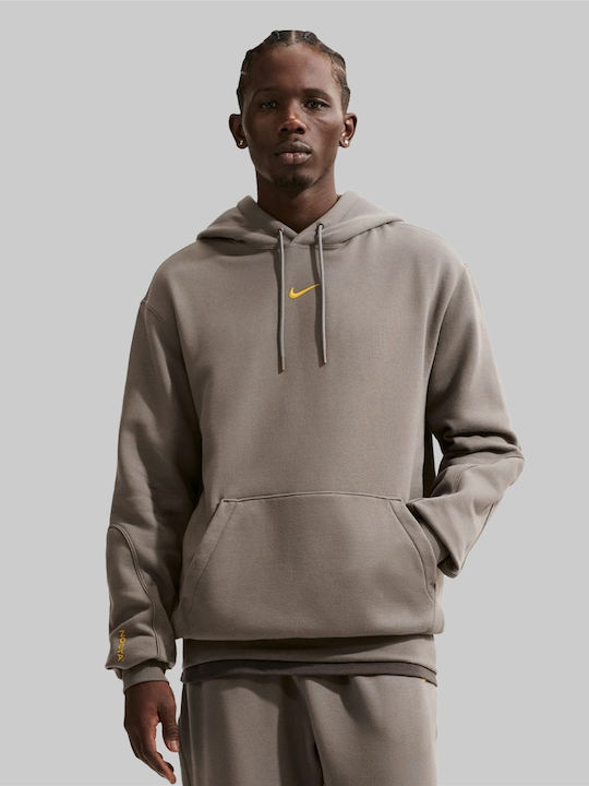 Nike Nocta Fleece Φούτερ με Κουκούλα Γκρι