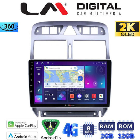 LM Digital Car Audio System for Peugeot 307 2001 > 2008 (Bluetooth/USB/WiFi/GPS/Apple-Carplay/Android-Auto)