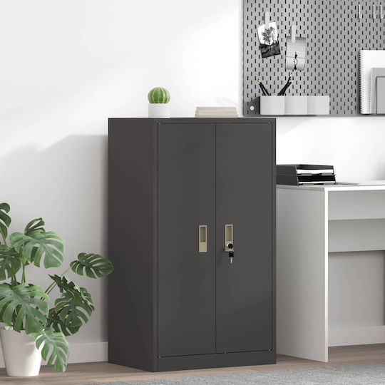 Kabinett Büro Black Velvet-Black Metal 60x40x105cm