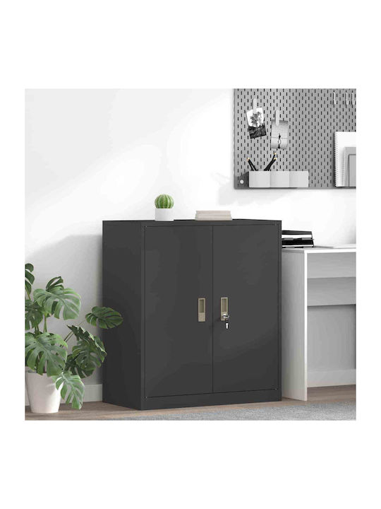 Kabinett Büro Black Velvet-Black Metal 80x40x90cm