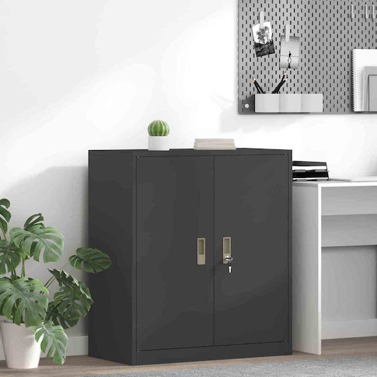 Метален Черен Офисен Шкаф 80x40x90см