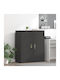 Cabinet de Birou Metalic Negru 90x40x105cm