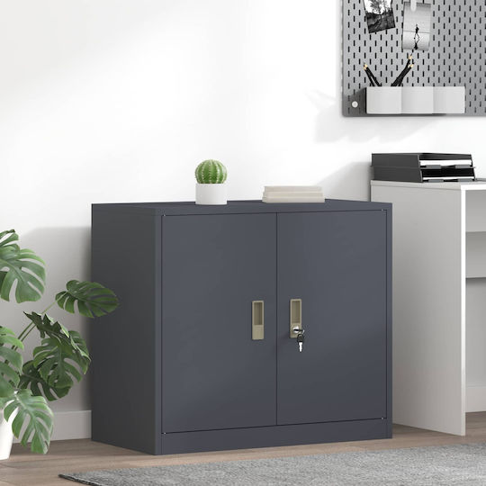 Office Storage Metal Cabinet Charcoal L80xW40xH70cm