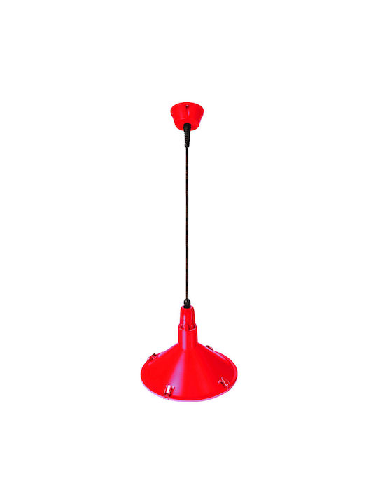 MAX Hängelampe Rot Glocke mit Fassung E27 310cm.