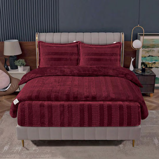 Casa Colori Κουβερτοπάπλωμα Μονό 160x220εκ. Embossed Μπορντό, Cckp160k-maroon