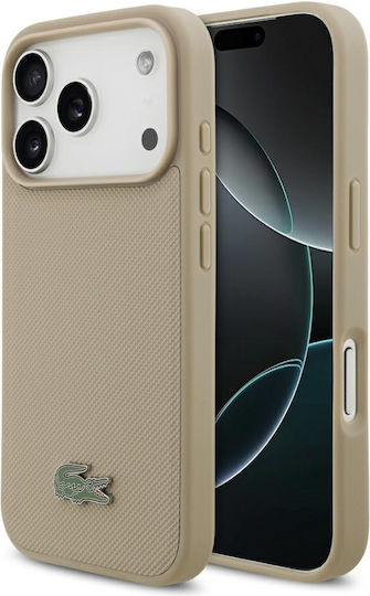 Lacoste Petit Pique Umschlag Rückseite Braun (iPhone 17 Pro)