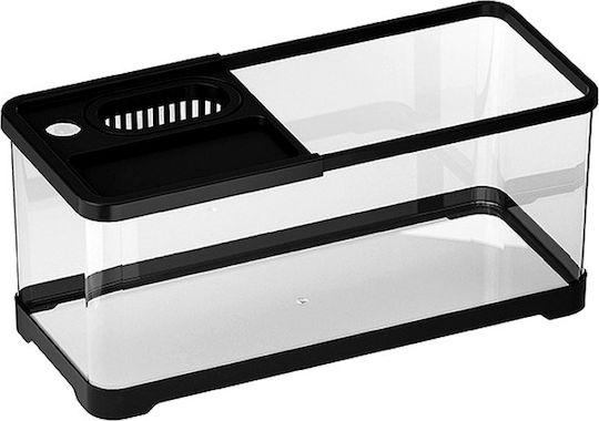Aquarium 43 Liters Pa-43 – Panoramic Plastic 95% Transparency – L53xW29xH28cm – Black Aquarium