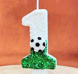 Birthday Candle Number 1 – Football Ball