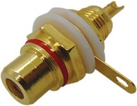 RCA Weiblich Stecker Mit Goldener Roter Groß Tp2-022 Jyc Stückzahl:10 01.099.0056