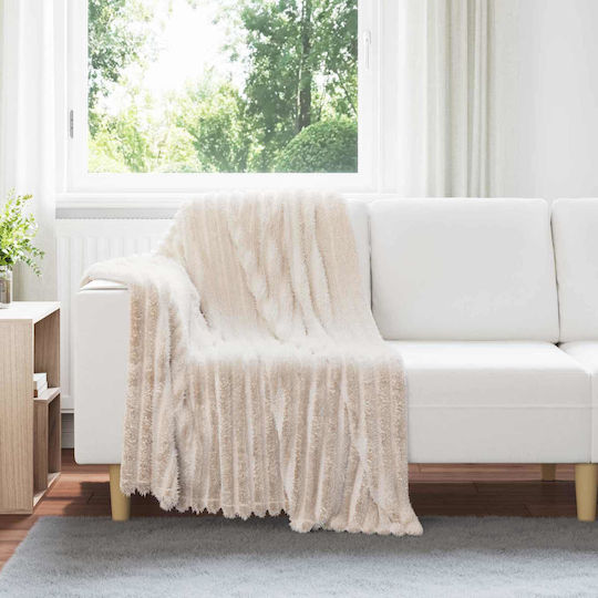 vidaXL Ριχτάρι Πολυθρόνας Fleece 150x130εκ. Μπεζ