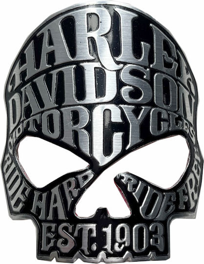 Harley Davidson Skull Emblemă Autocolantă Metalică din Aluminiu