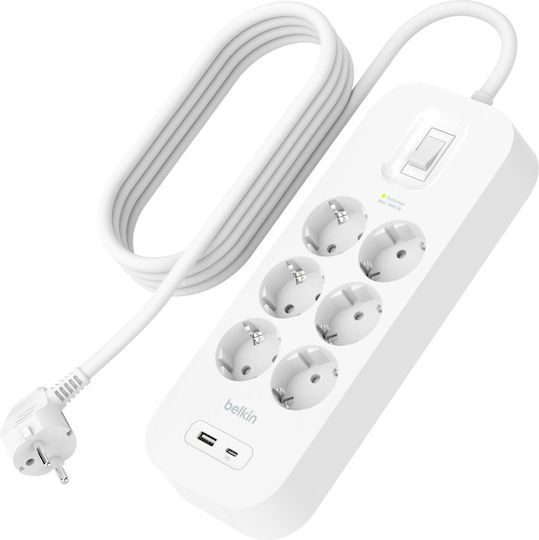 Belkin Захранваща лента Безопасност 6 Позиции с Кабел 2м