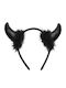Black Fur Horns Headband 19x20cm Carnavalista 232607 12 Pieces