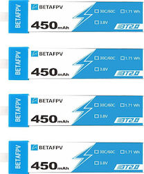 BetaFPV Μπαταρία Li-Po 3.8V 450mAh BT2.0 για Drone BetaFPV Μπαταρία Li-Po 3.8V 450mAh BT2.0 για Drone