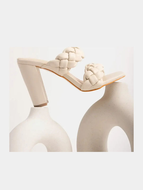 Women's Mule Heel Beige Size 37 Beige