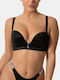 Push Up Plunge Bra Cup B Black Size 80b