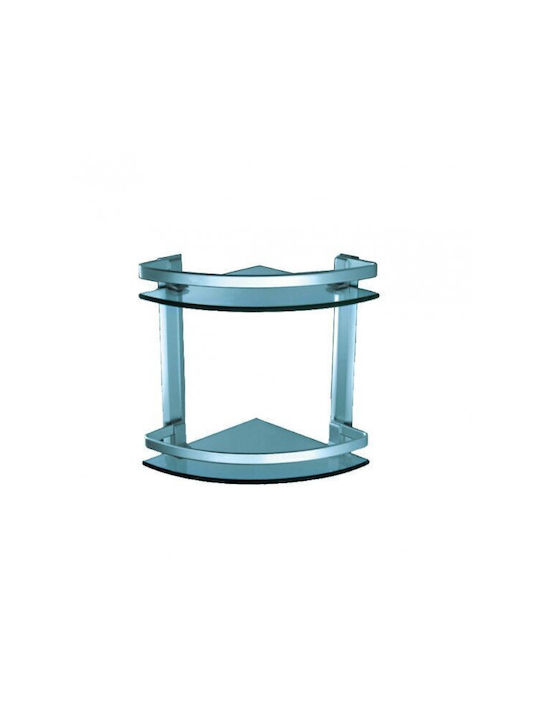 Inter Ceramic Rack de Baie Dublă De Perete cu șuruburi Argintiu