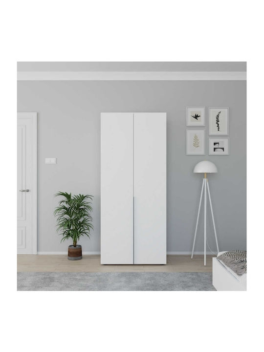 Oryana Δίφυλλη Ντουλάπα Λευκή 90x62x210cm