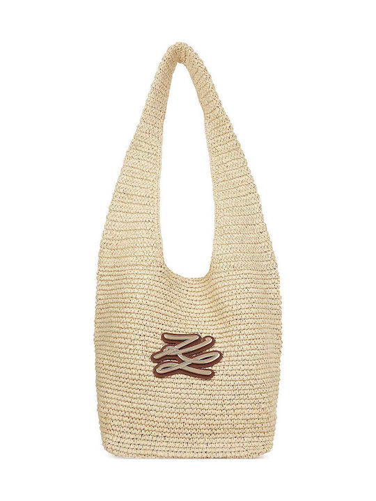 K Autograph Straw Women's Bag Tote Handbag Beige