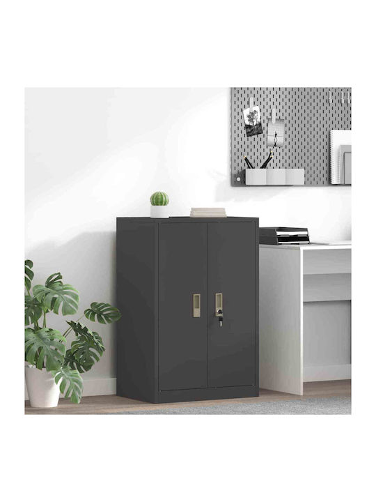 Kabinett Büro Black Velvet-Black Metal 60x40x90cm