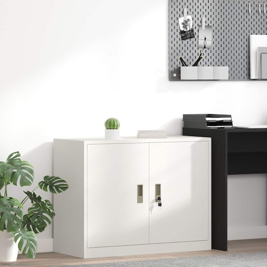vidaXL Office Metal Cabinet White 90x40x70cm