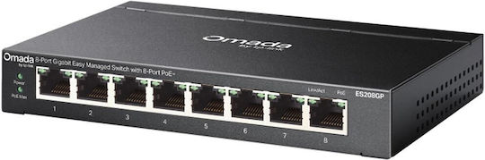 TP-LINK ES208GP v1 Управляем L2 PoE+ Суич с 8 Gigabit (1Gbps) Ethernet Порта