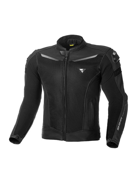 Shima Winter Herren Motorradjacke Leder Wasserdicht Schwarz