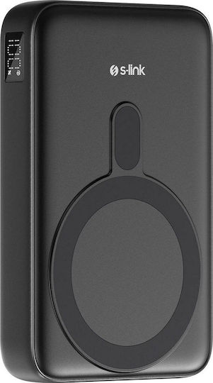 S-Link M1051 MagSafe Power Bank 10000mAh 15W με Θύρα USB-A και Θύρα USB-C Power Delivery / Quick Charge Μαύρο