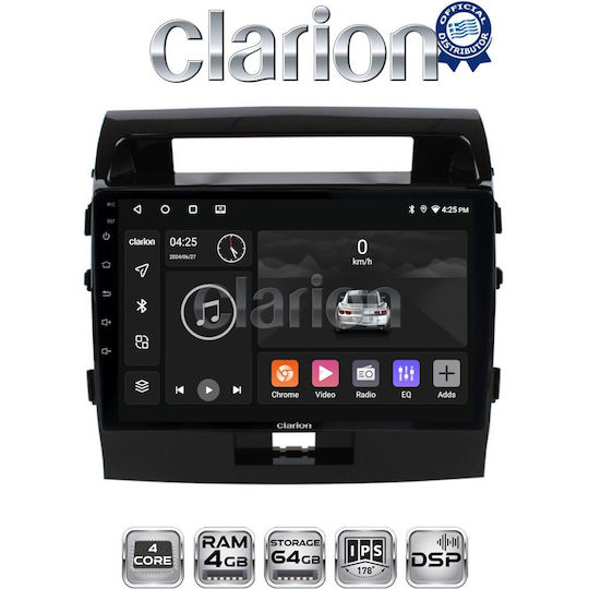 Clarion Car Audio System for Toyota Land Cruiser 2008>2015 (Bluetooth/USB/WiFi/GPS/Apple-Carplay/Android-Auto)