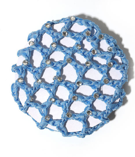 Hairnet Net Hair Rhinestones Go Dance Sky Blue