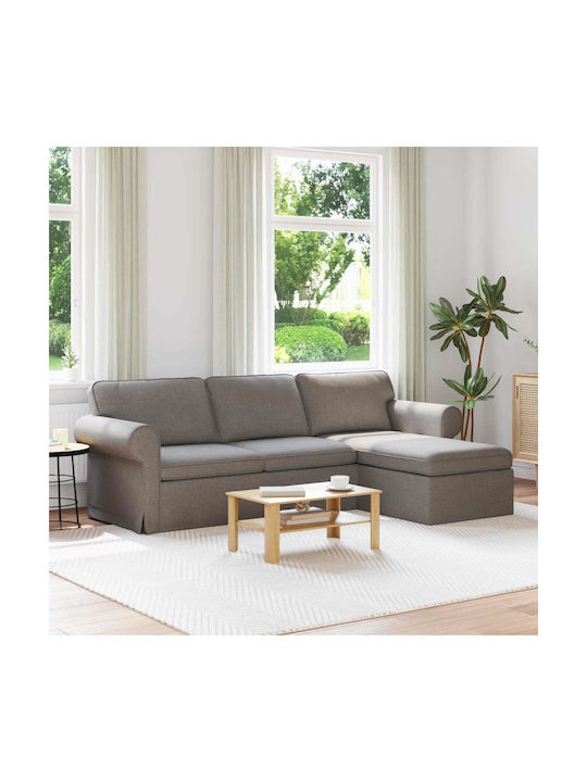 Corner Couch Taupe 215x138x80 cm