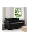 Two-Seater Couch Black 195x82x85 cm