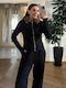 Women's Blouse Long Sleeve with Zipper Black