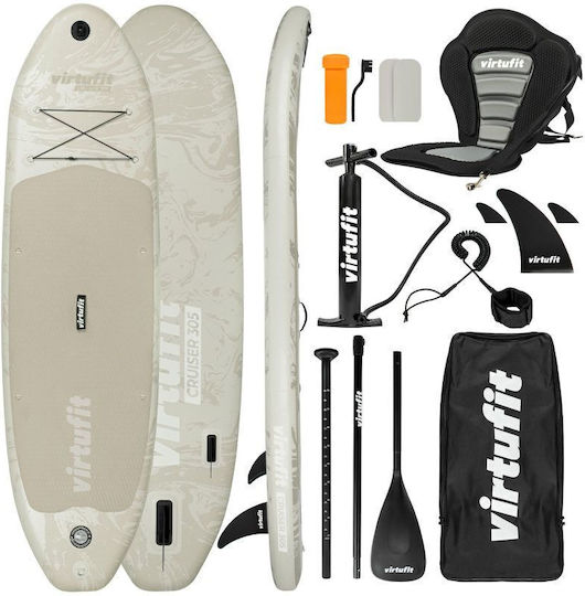 Virtufit Cruiser 305 Inflatable SUP Board Kayak with Length 3.05m Sand Beige